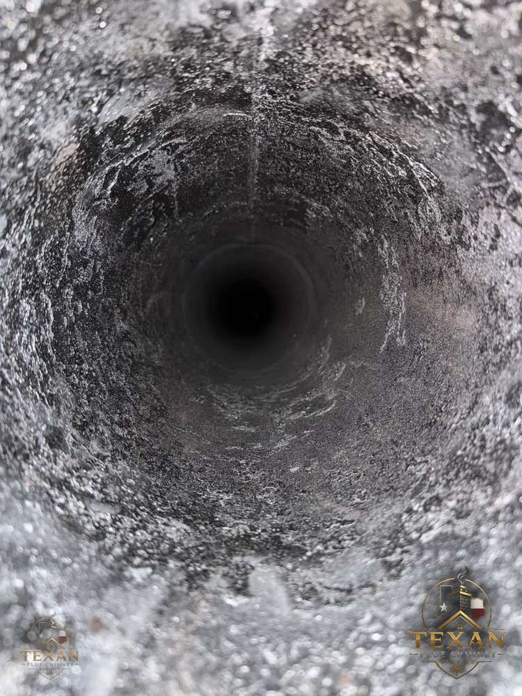 Chimney flue clean after professional sweep — DFW