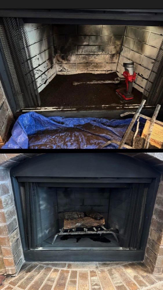 Chimney crown repair in progress with forms and fresh crown mix in Dallas–Fort Worth