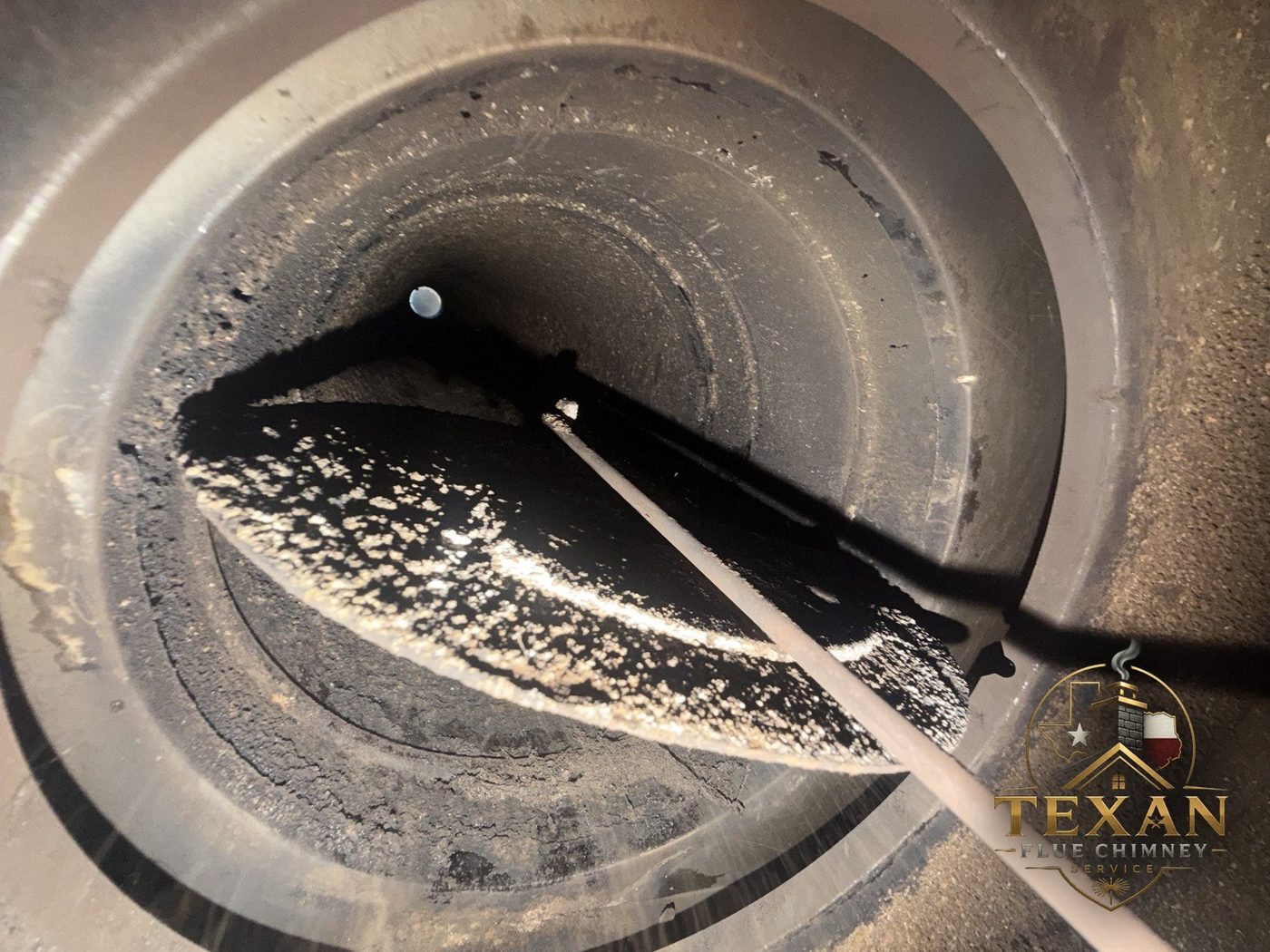 Video camera scan inside a chimney flue in Dallas–Fort Worth