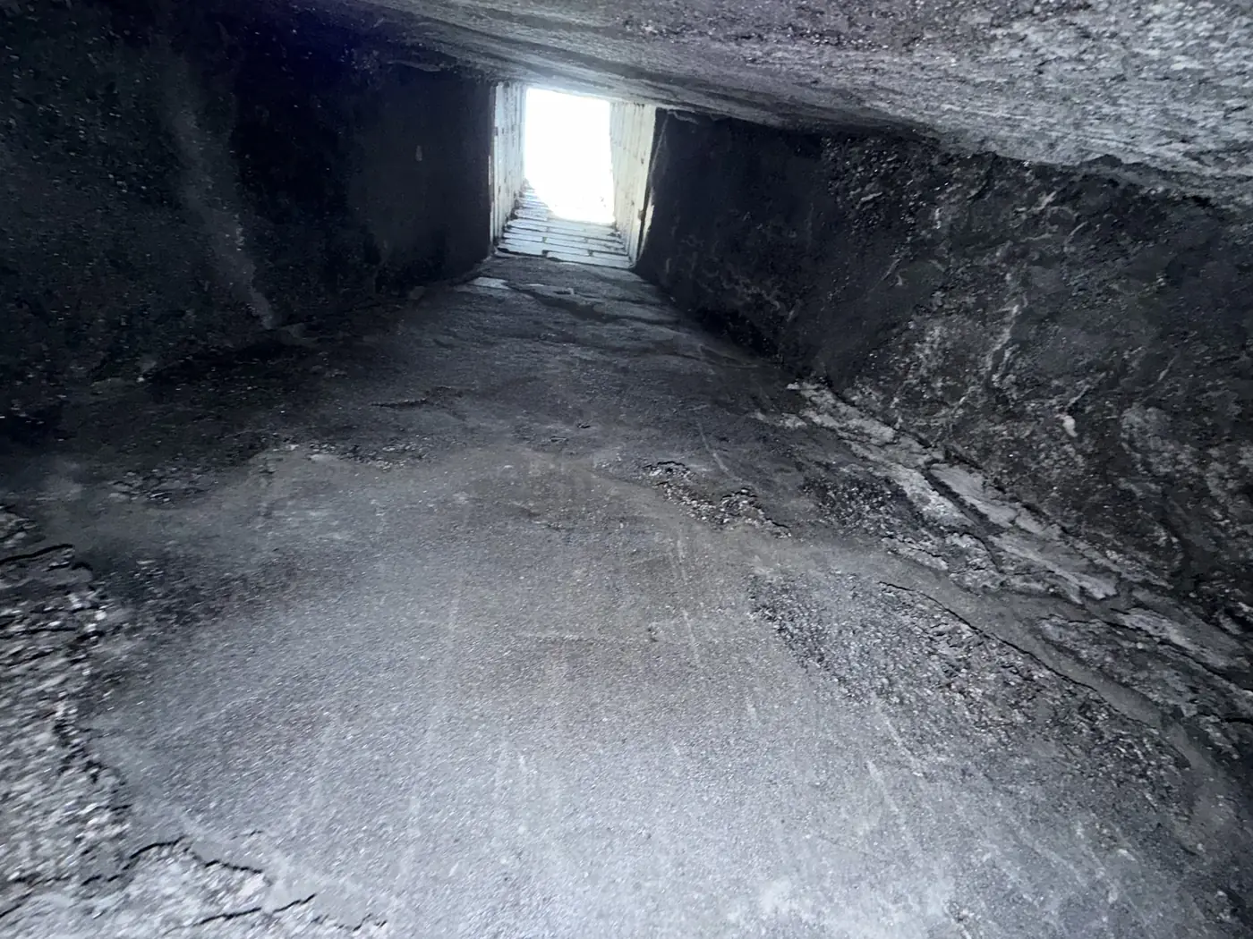 Smoke chamber interior swept clean above the firebox